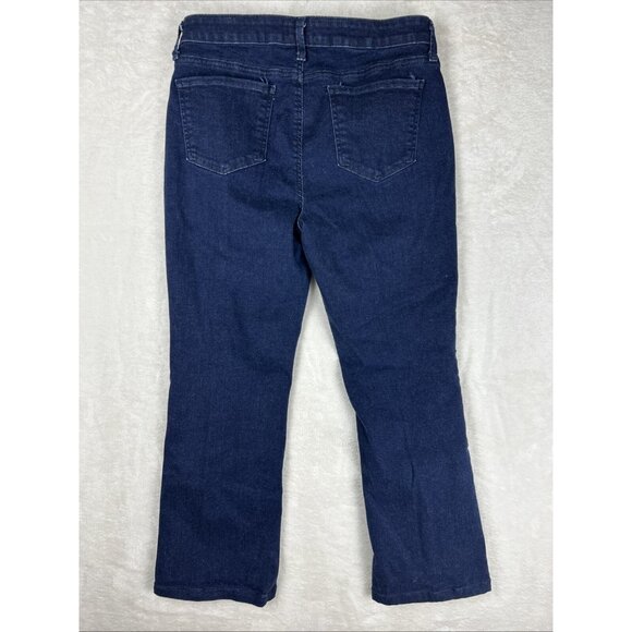 NYDJ Premium Denim Women's Blue Lift X Tuck Barbara Bootcut Jeans Size 10P Dark - Picture 8 of 9